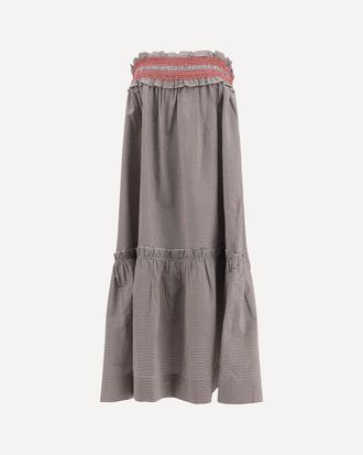 Ganni Checked cotton Skirt with gathered waist Female 36
