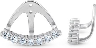 Pompeii3 3/4 Ct Diamond Stud Earring Jackets 14k White Gold (up to 8mm)