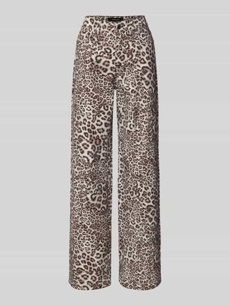 Marc Cain Wide Fit Jeans mit Allover-Animal-Print in Sand, Gr&ouml;&szlig;e 34
