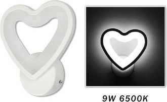 Trade Shop Trade Shop Traesio - Trade Shop - Applique Led A Cuore 6w Lampada A Parete Lumetto Luce Fredda Calda Naturale E28