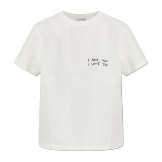 Anine Bing T-Shirts, female, Beige, Size: XS Shelley T-shirt