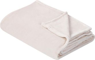 Beliani Manta Blanco Crema 200 X 220 Cm Poli&eacute;ster Colcha Cubrecama Suave Moderno Bayburt