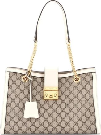Gucci Padlock Chain GG Coated Canvas with Leather Medium tote bag - Bruin
