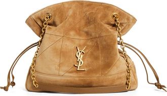 Saint Laurent Jamie Small Suede Shopper in Golden Leaf at Nordstrom