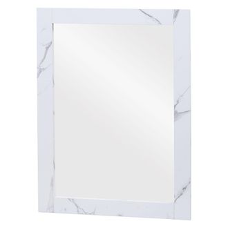 Hhg Hhg - Nunca Usado] Espejo De Pared 631, Espejo De Ba&ntilde;o Muebles De Ba&ntilde;o Espejo, Certificado Mvg 72x52cm, Aspecto M&aacute;rmol Blanco