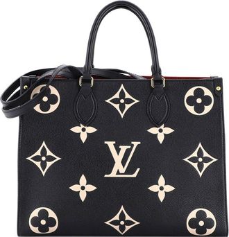 Louis Vuitton Black Bicolor Monogram Empreinte Giant Onthego Mm (Authentic Pre-Loved)