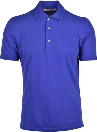 Laboratorio 38 Blue Cotton-Blend Stretch Polo Shirt