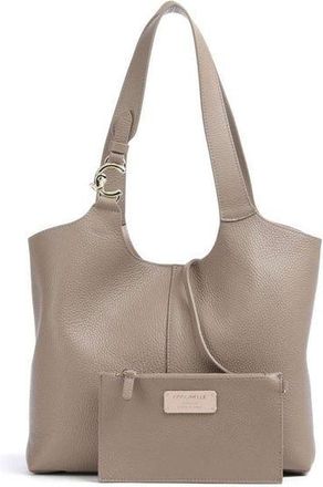 Coccinelle Womens Shopping Bag Warm Taupe Grained Leather - Shopper-Bags