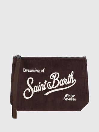 MC2 Saint Barth Mini borsa a mano Aline in velluto a coste con logo ricamato