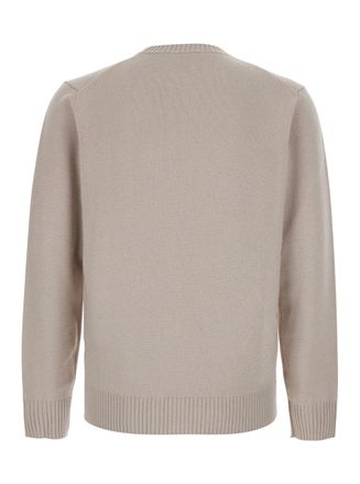 KANGRA Crew Neck Knit Sweater - White