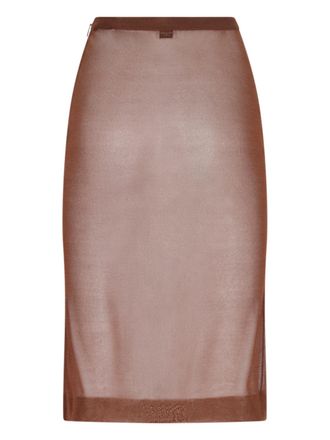 Saint Laurent Womens Skirts Brown Fabric 1: Silk