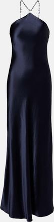 Staud Cadence halterneck satin slip dress