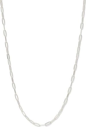 Anzie Mini Paper Clip Chain Necklace in White at Nordstrom, Size 17