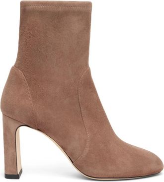 Stuart Weitzman Babette Bootie 85 - Dames - Laarzen met Hak - Beige - 41 EU - Schoenen