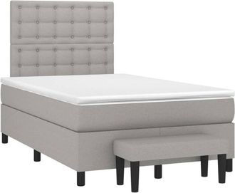 vidaXL Vidaxl - Cama Box Spring Con Colch&oacute;n Tela Gris Claro 120x200 Cm