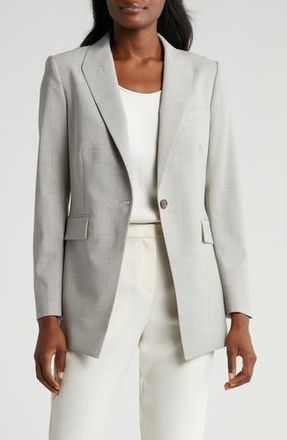 Theory Etiennette Wool Blend Blazer in Light Grey Melange at Nordstrom Rack, Size 00