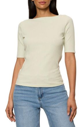 Sanctuary Boat Neck Rib Top in Green Mist at Nordstrom, Size X-Small