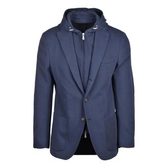 Eleventy Blazers, male, Blue, Size: L Blazer Sfiancato
