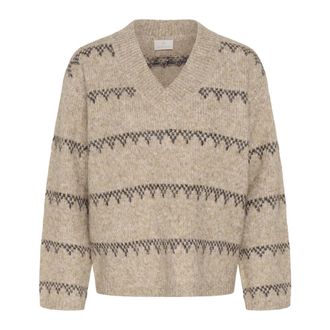 Kaffe Kasinora Pullover - Dames - Truien - Beige - Maat: XS Wol