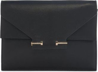Tom Ford Double T Leather Shoulder Bag in Black at Nordstrom
