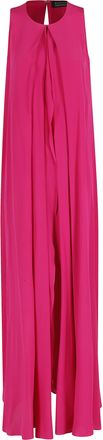 Gianluca Capannolo Fuchsia Anka Draped Front-Opening Silk Maxi Dress