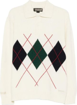 Baracuta argyle-knit jumper - men - Wool/Polyamide - L - White