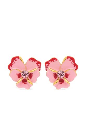 Kenneth Jay Lane Orecchini a fiore - Rosa