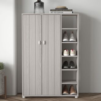 GFW Bideford Tall Shoe Cabinet in Grey