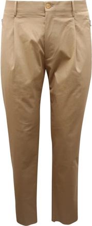 Etro Pantalone Pinces Broeken - Heren - Slim Fit Broeken - Beige - XL - Katoen - Broeken