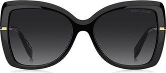 Marc Jacobs 56mm Gradient Butterfly Sunglasses in Black/Dark Grey at Nordstrom