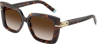 Tiffany & Co. Stijlvolle zonnebril met kleurrijke lenzen - Dames - Zonnebrillen - Bruin - 53 MM - Accessoires