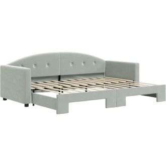 vidaXL Sof&aacute; Cama Nido Terciopelo Gris Claro 80x200 Cm Vidaxl