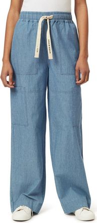 Scotch & Soda Noa Lightweight Chambray Straight Leg Pants in Blue Moon at Nordstrom, Size X-Large 30