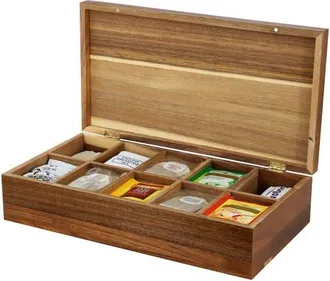 MegaChef Wood Tea Box Organizer in Acacia at Nordstrom