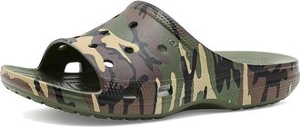 Crocs Classic Saturday Slides Mens Slide Shoes Army Green/Multi : 12 M, Synthetic