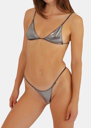 Minimale Animale Lucid Bijou Bikini Top in Silver at Nordstrom, Size X-Small