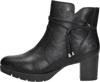 Rieker Enkellaarsjes Hak - Dames - Laarzen met Hak - Zwart - 39 EU - Schoenen