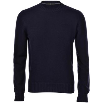 Gran Sasso Round-neck Knitwear, male, Blue, Size: 2XL Round-neck Knitwear
