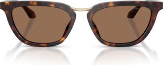 Giorgio Armani 0ar8253u Tortoiseshell Cat-Eye Sunglasses with Gold Bridge
