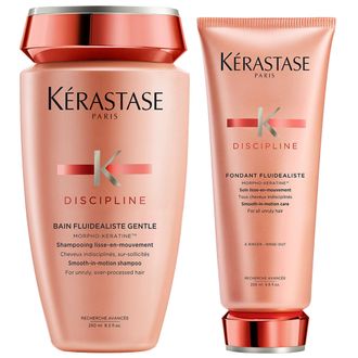 Kerastase Womens K&eacute;rastase Discipline Duo - Bain Fluidealiste 250ml & Fondant 200ml, Sulphate-Free Smoothing Set for Unruly, Over-Processed Hair - One Size