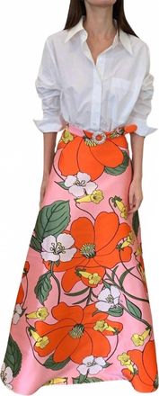 Borgo De Nor Bellamy Skirt In Orange Printed