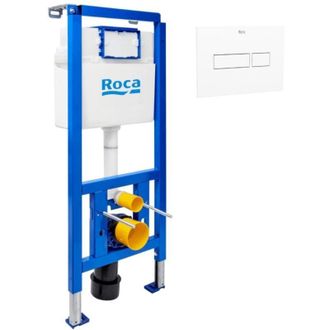 Roca Bastidor De Soporte Para Wc Suspendido, Instalaci&oacute;n De Tabiques Ligeros, Altura 112 Cm, Cisterna 2/4-6 L + Placa Blanca (row02-i