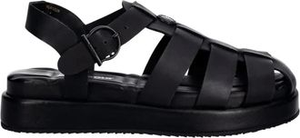 Barbour Hindburn Fisherman Sandalen - Dames - Sandalen - Zwart - 40 EU - Leer - Schoenen