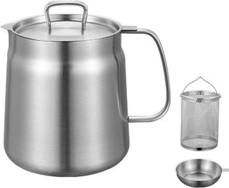 OEM Frituurpan - Acero Inoxidable 304 - Capacidad 2 L - Para Filtraci&oacute;n Y Almacenamiento De Aceite De Fre&iacute;r - 1 Unidad