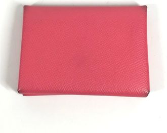 Herm&egrave;s Pink Rose Azalee Epsom Leather Coin Purse/Coin Case (Pre-Owned)