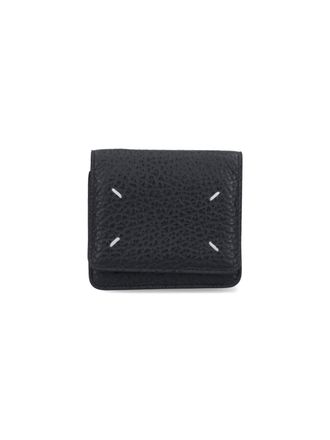 Maison Margiela Textured Hammered Leather Wallet with Distinctive Stitching
