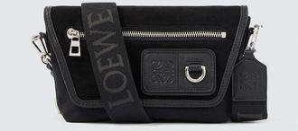 Loewe Flex Mini canvas and suede messenger bag