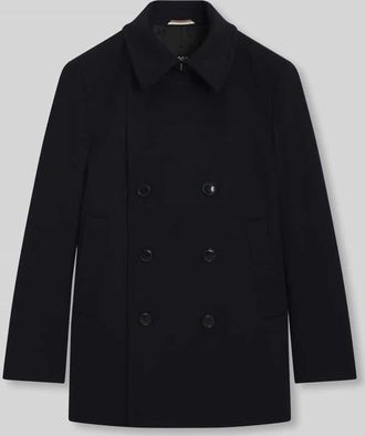 HUGO BOSS Slim Fit Mantel aus Woll-Kaschmir-Mix Modell HYDE in Marine, Gr&ouml;&szlig;e 54
