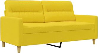 vidaXL Sof&aacute; De 2 Plazas De Tela Amarillo Claro 140 Cm Vidaxl