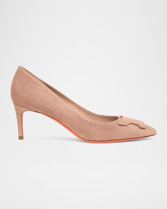 Santoni Sibille 85mm Suede Pumps